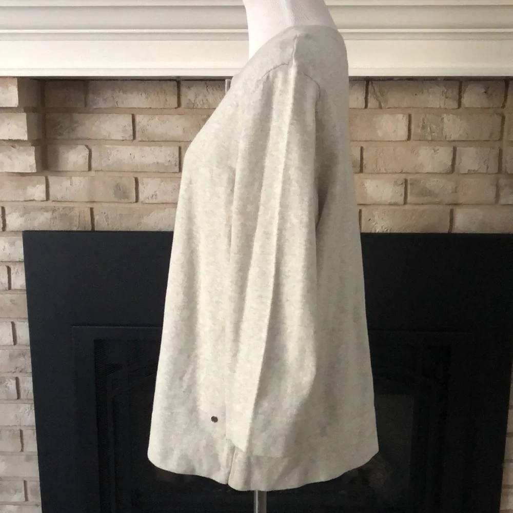 Eddie Bauer Gray Cream Button Down Cardigan Sweater size XL